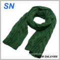 Solid Color Thick Winter Warm Cable Knit Scarf for Ladies